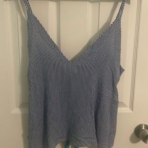Lulus blue and white spaghetti strap top